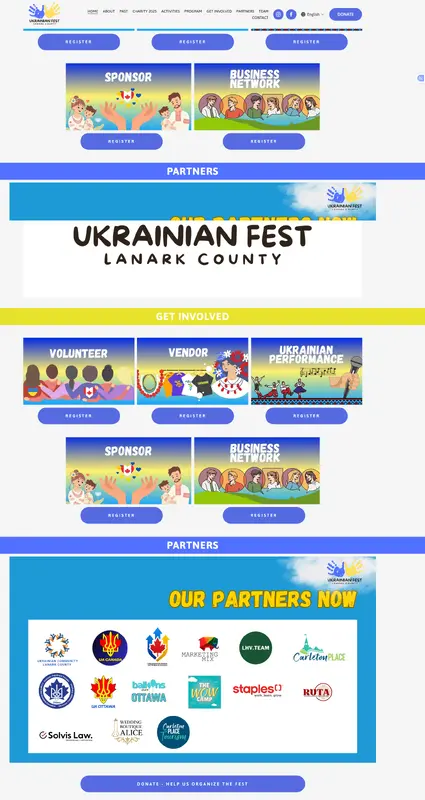 Мобильный веб-приложение-путеводитель для Ukrainian Fest Lanark County (Канада)