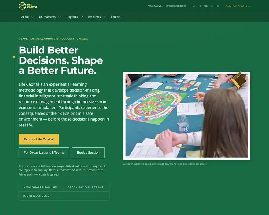 Life Capital — dreisprachige Website und SEO