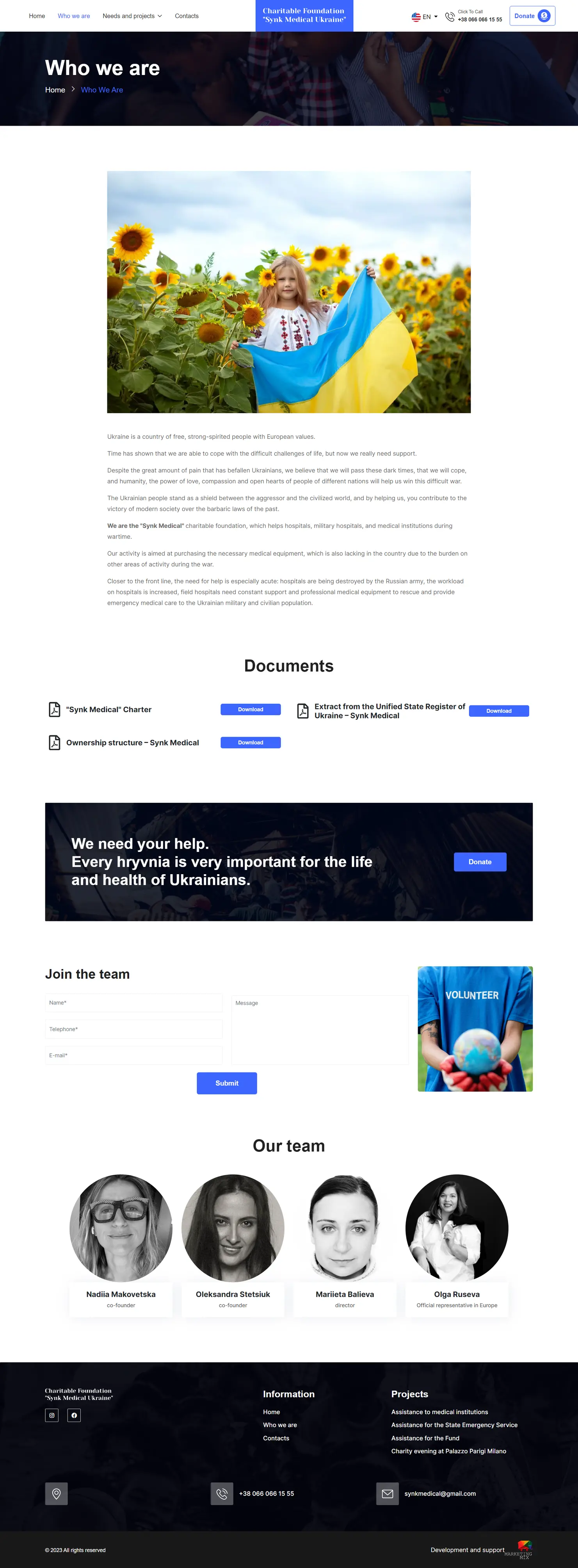 Synk Medical Charitable Foundation — project screenshot 3