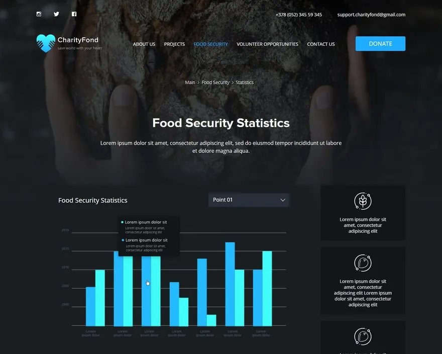 Earthlydietitian — сайт благотворительного фонда в США