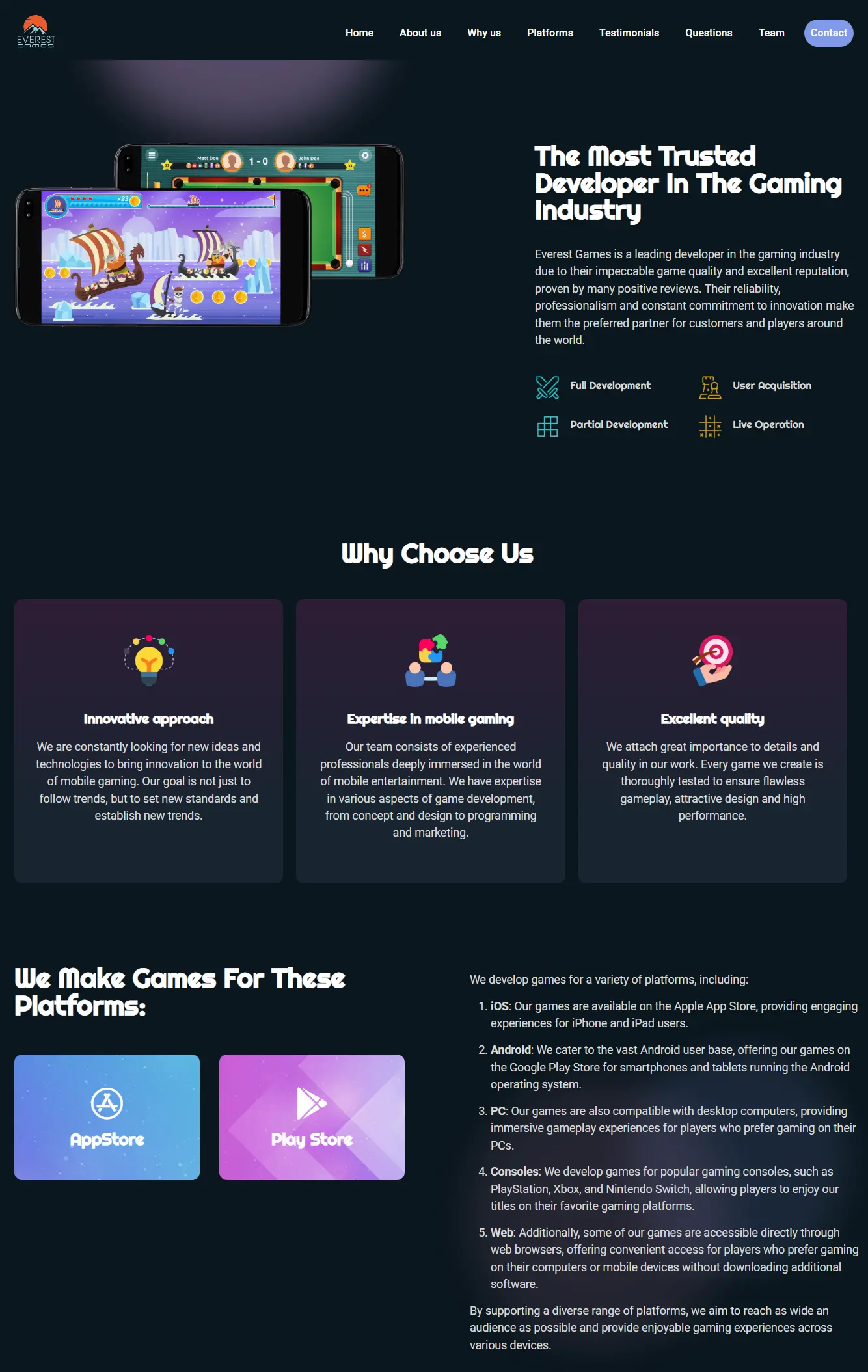 Everest Games — game development studio screenshot 2